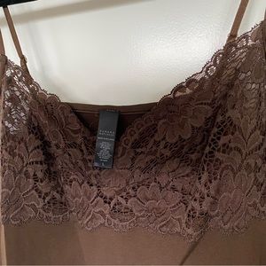 Banana Republic Brown Lace Trim Camisole Tank L